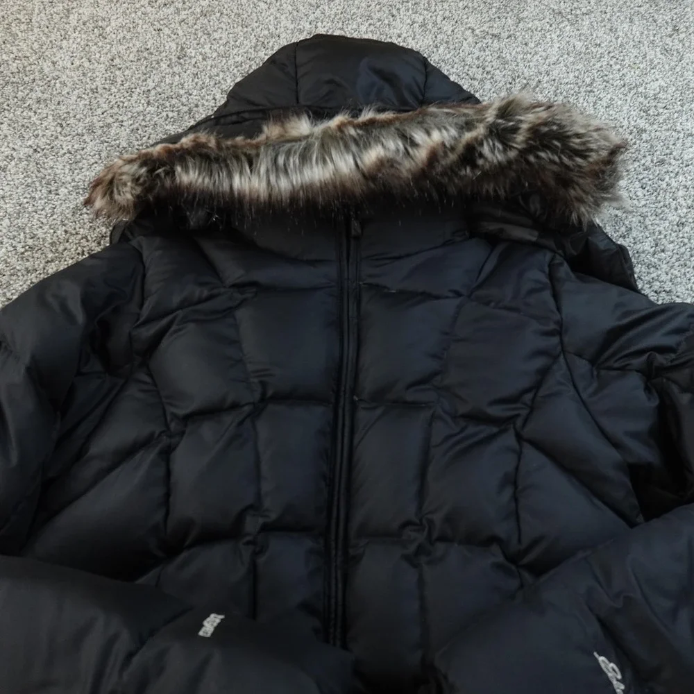 Eddie Bauer Jacket Womens XS Black EB650 Down Puffer Long Parka Trench Coat Hike